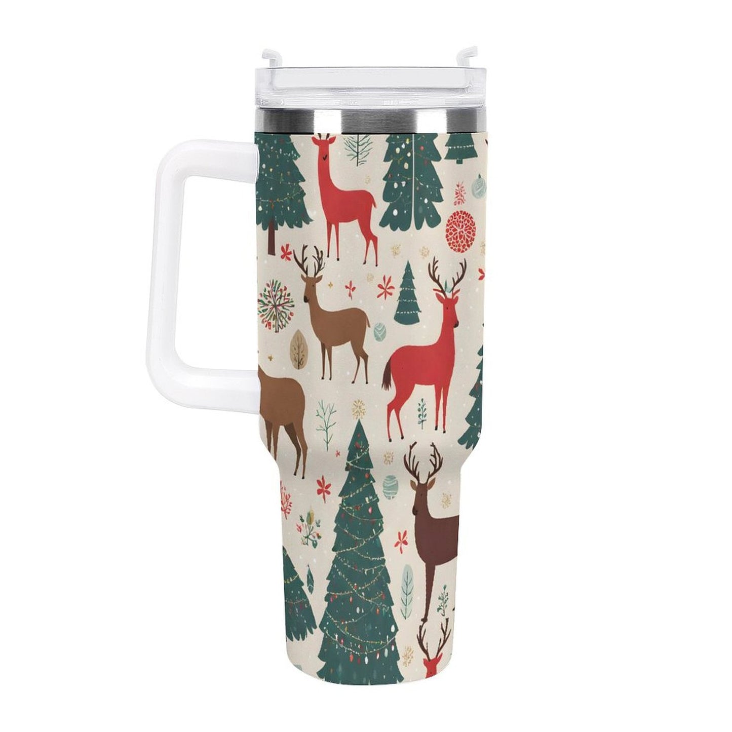 PHDT00361 POD US Local Tumbler 40 oz Large Capacity Car Cup Elk, Christmas Tree