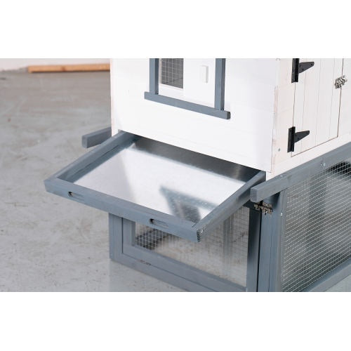 US Local 53-inch Double-tier Wooden Outdoor Indoor Waterproof Chicken Coop And Rabbit Hutch Complete With A Roof, Stairs And A Removable Cleaning Tray  Suitable For Small To Medium Pets