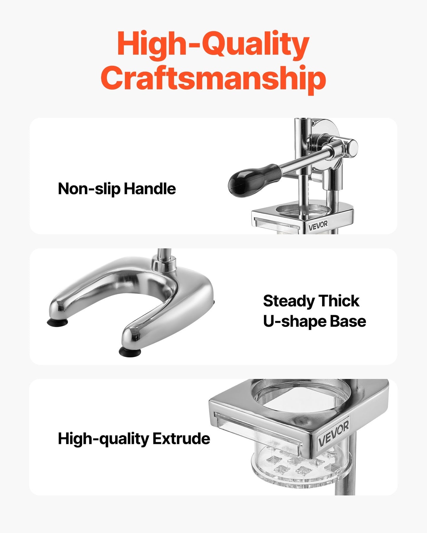 US Local Manual Long French Fries Squeezer Stainless Steel Mashed Potato Extruder