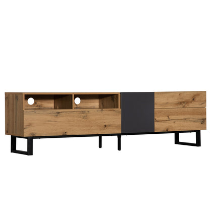US Local Modern TV Stand For 80'' TV, Double Storage, Media Console, Entertainment Center