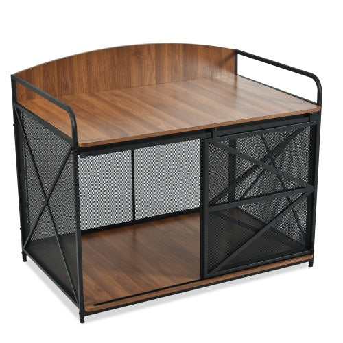 US Local 42.8 Heavy Duty Large Dog Crate Furniture For Large Medium Dog, Farmhouse Wooden Dog Kennel Indoor End Table, Decorative Pet House For Large Dogs