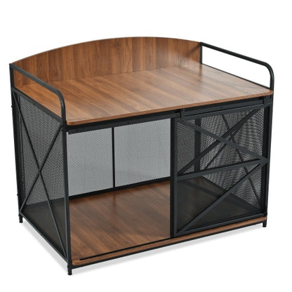 US Local 42.8 Heavy Duty Large Dog Crate Furniture For Large Medium Dog, Farmhouse Wooden Dog Kennel Indoor End Table, Decorative Pet House For Large Dogs