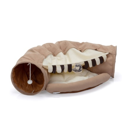 US Local Cat's Telescopic Tunnel Cushioned Bed Pet Nest Teasing Balls Zipper Connection Feline Supplies