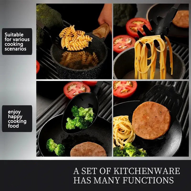 US Local Cooking Utensil Set Premium 5 Piece Kitchen Utensil Set - Stainless Steel Handle And Nylon Faucet, Non-Stick, Heat Resistant, For Home, Kitchen Gift