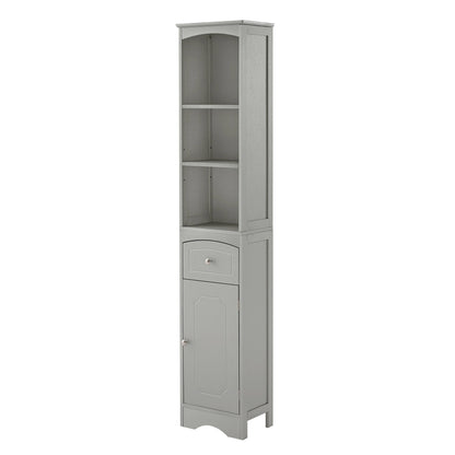US Local Tall Bathroom Cabinet Storage Cabinet With Drawer Adjustable Shelf