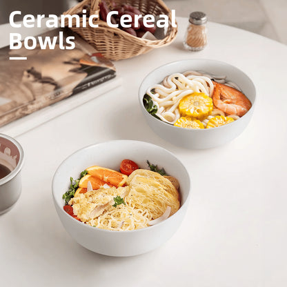 US Local Ceramic Bowls For Kitchen, 27oz  Bowl Set Of 4  For Cereal, Salad, Pasta, Soup, Dessert, Serving  Dishwasher, Microwave And Oven Safe