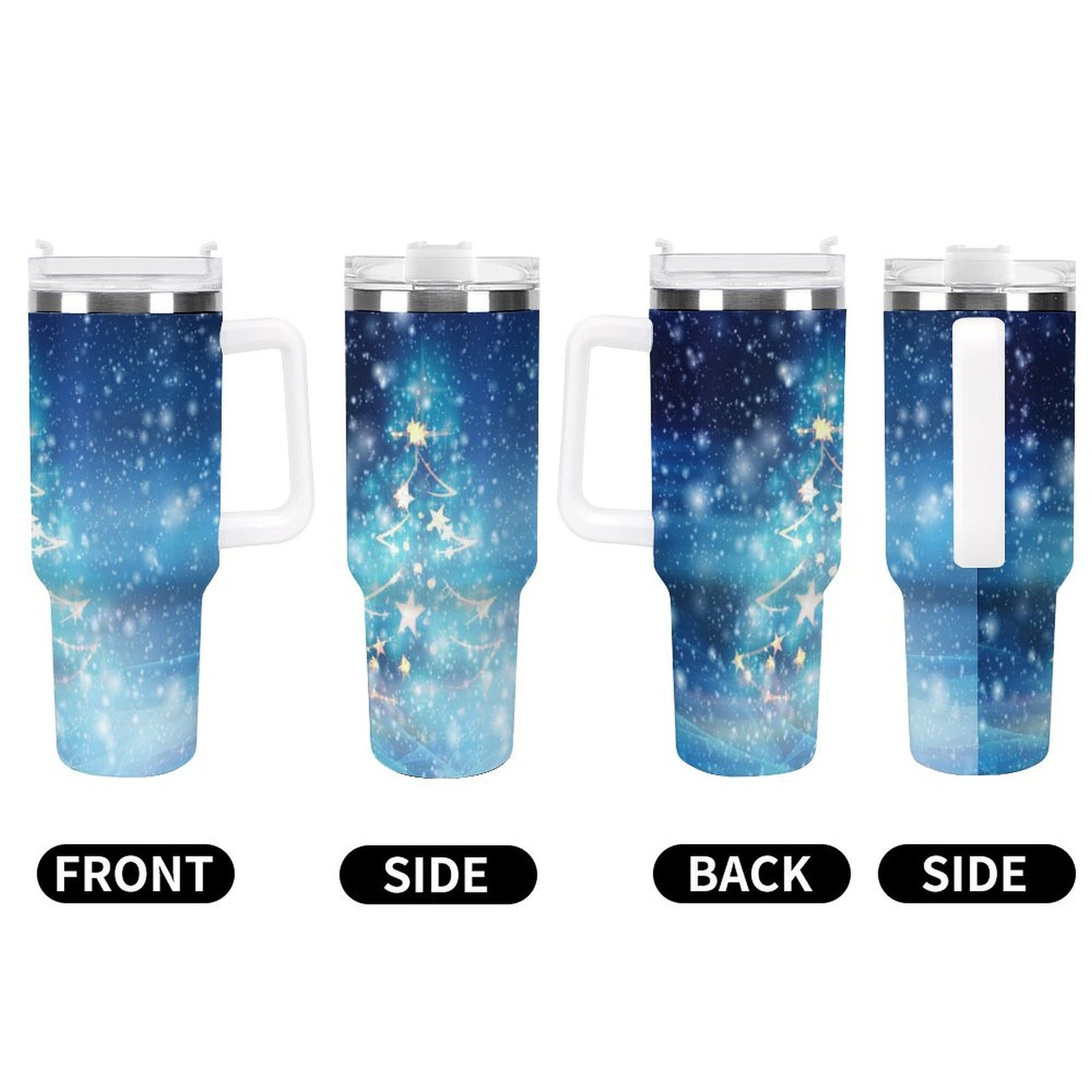 PHDT00103 POD US Local Tumbler 40 oz Large Capacity Car Cup Christmas Tree, Stars, Winter