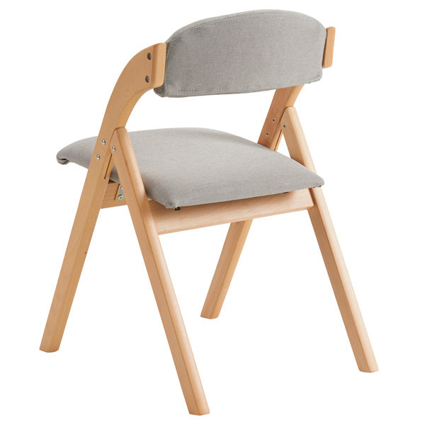 US Local 2pcs Solid Wood Folding Backrest Curved Beige Cushion Wood Colour Exhibition Chair 54X47X81cm Rubberwood