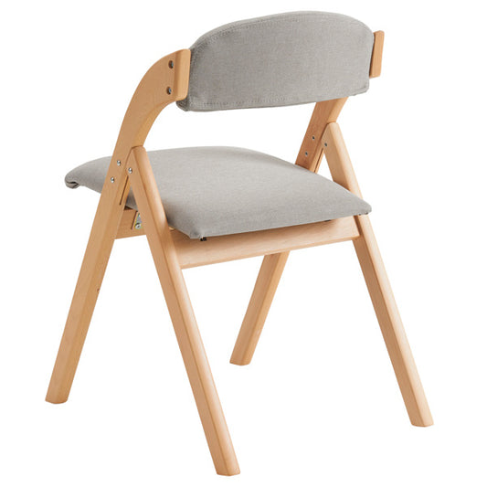 US Local 2pcs Solid Wood Folding Backrest Curved Beige Cushion Wood Colour Exhibition Chair 54X47X81cm Rubberwood