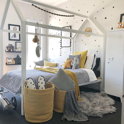 US Local Large Woven Storage Basket With Sturdy Handle Holder