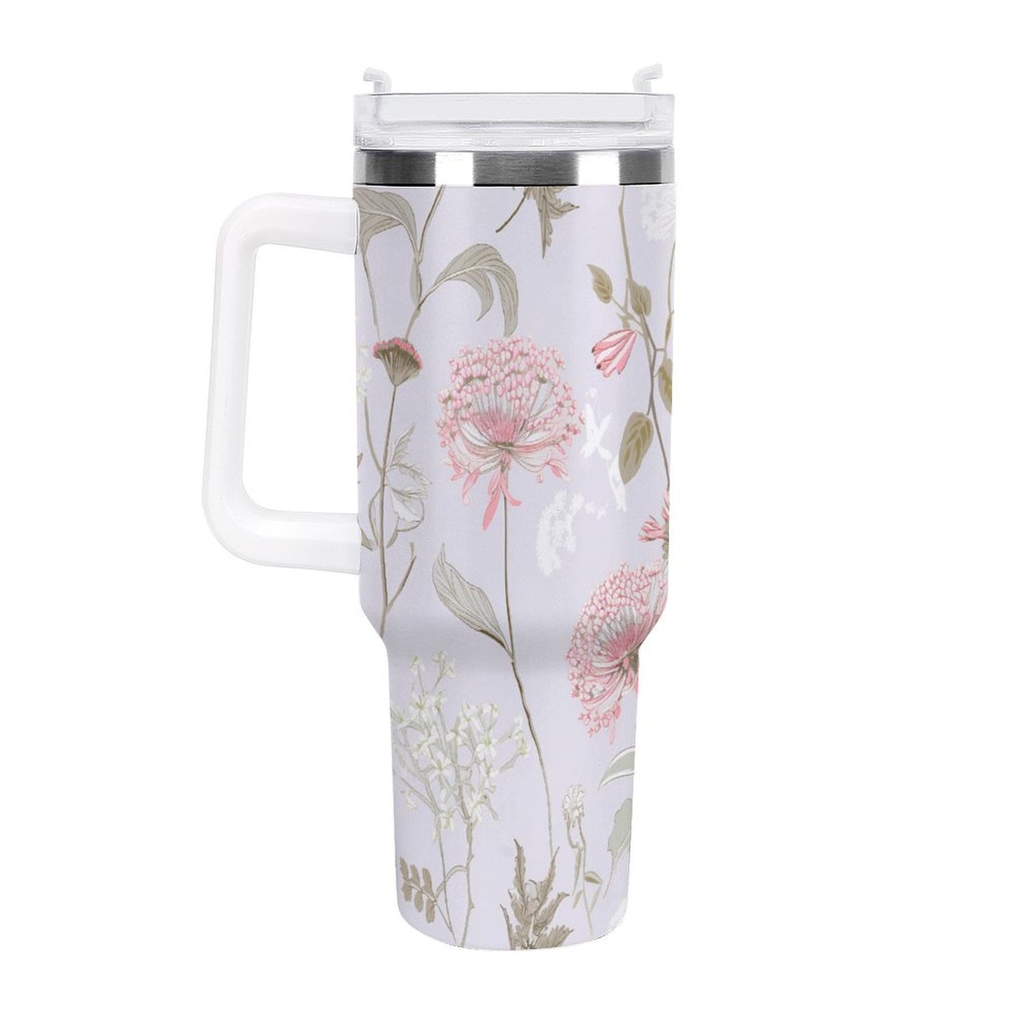 PHDT00365 POD US Local Tumbler 40 oz Large Capacity Car Cup Flower Branches, Pure