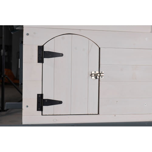 US Local 53-inch Double-tier Wooden Outdoor Indoor Waterproof Chicken Coop And Rabbit Hutch Complete With A Roof, Stairs And A Removable Cleaning Tray  Suitable For Small To Medium Pets