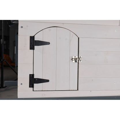 US Local 53-inch Double-tier Wooden Outdoor Indoor Waterproof Chicken Coop And Rabbit Hutch Complete With A Roof, Stairs And A Removable Cleaning Tray  Suitable For Small To Medium Pets