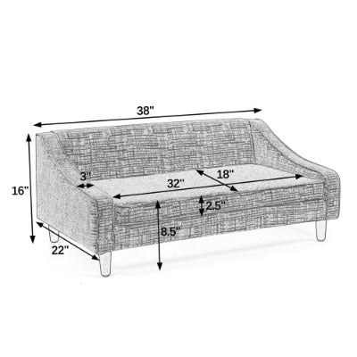 US Local Durable Elevated Dog Sofa Bed,Pet Sofa With Modern Irregular Armrest Design,Comfortable Soft Dog Sofa