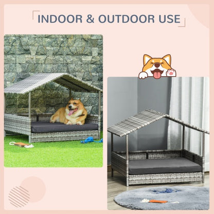 US Local The Rattan Dog House Outdoor With Canopy Is Suitable For Small And Medium-sized Dogs