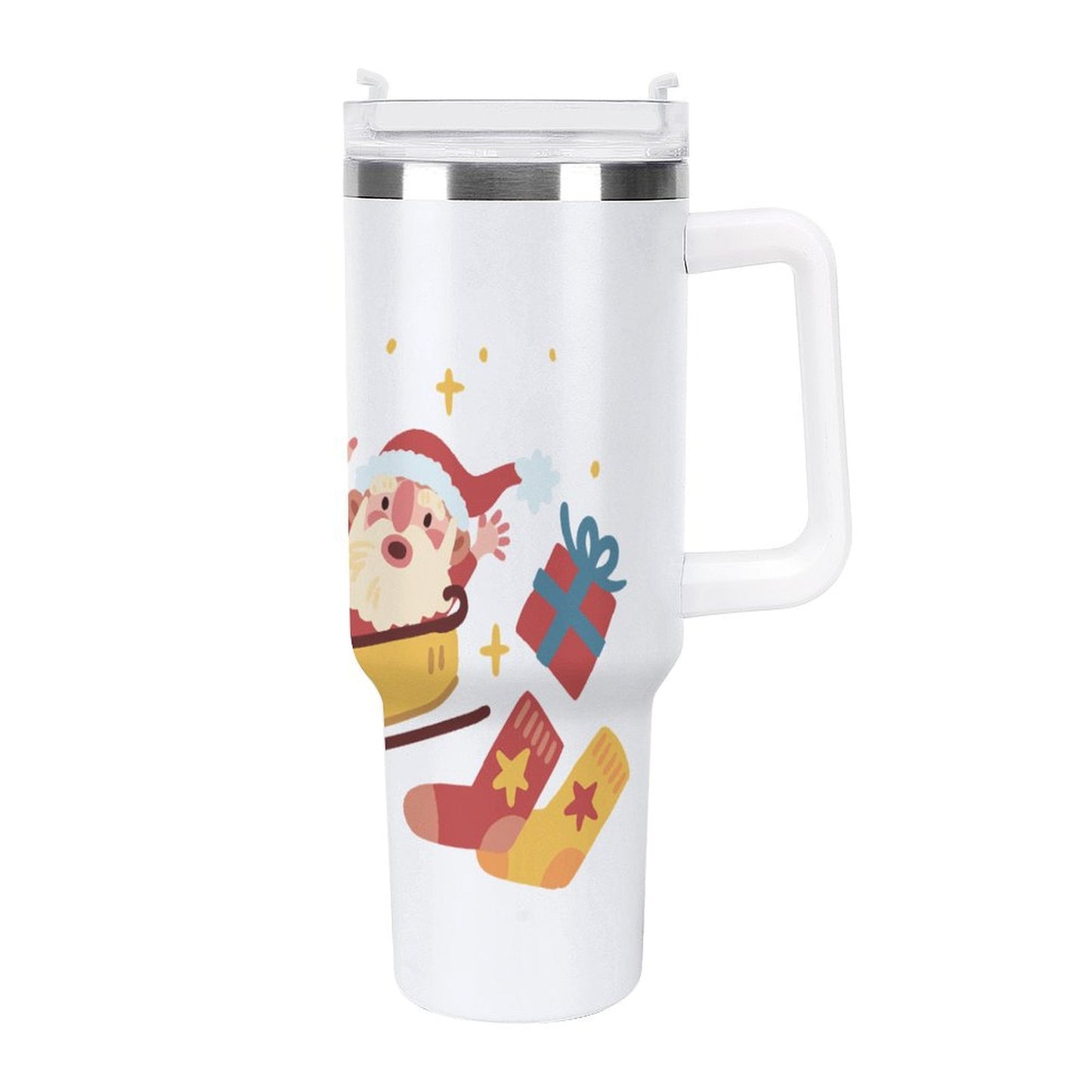 PHDT00152 POD US Local Tumbler 40 oz Large Capacity Car Cup Christmas Santa Claus Gift Star