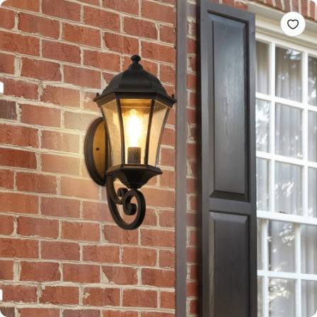 US Local 1-Pack Vintage Wall-Mounted Outdoor Lantern Light  Elegant Black Metal Sconce For Porch, Patio, And Garden Lighting  Bulb Not Included