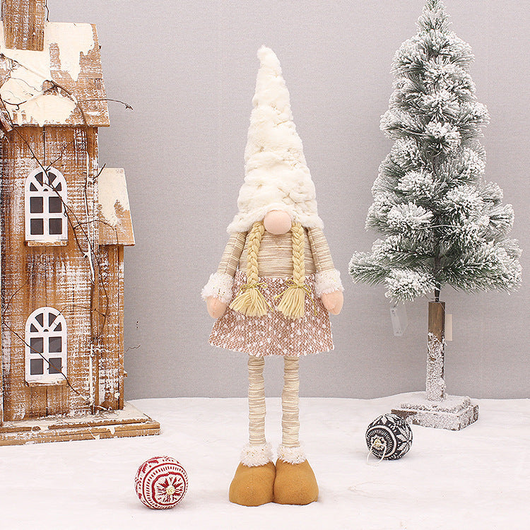 Retractable Luminous Santa Doll Rudolf Christmas Faceless Decoration Ornaments