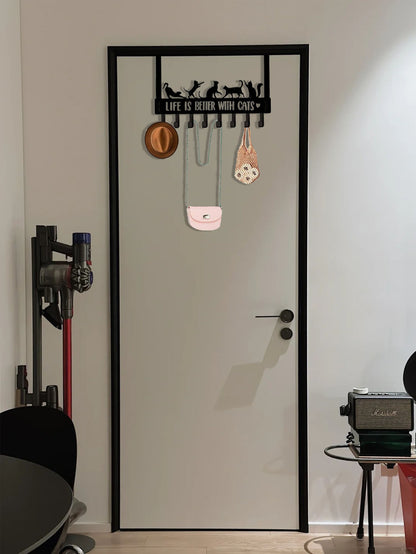 US Local Over-The-Door Cat Organizer,8 Multi-Purpose Hooks For Wall Or Door, Home Storage