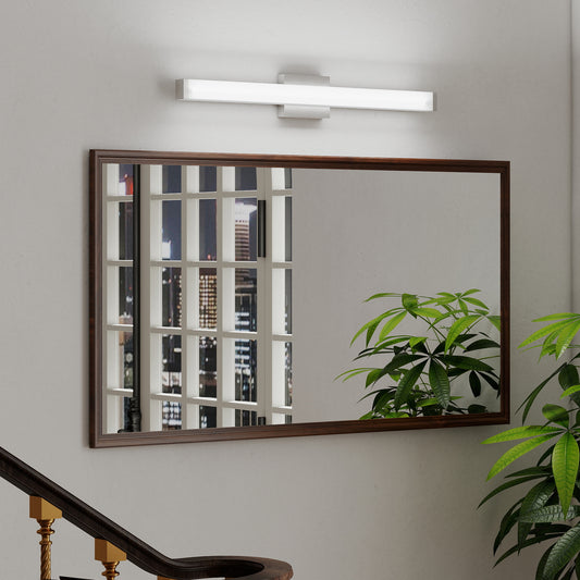 US Local Bathroom Vanity Light Brushed Nickel Square LED 33inch 18W 6000K Cool White Light Wall Bar Lighting Fixtures Over Mirror