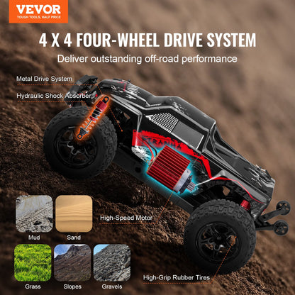 US Local Remote Control Car 1:10 Scale Kids RC Car All Terrain 4WD Off-Road Truck