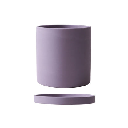 Ceramic Flowerpot With Straight Tube And Tray