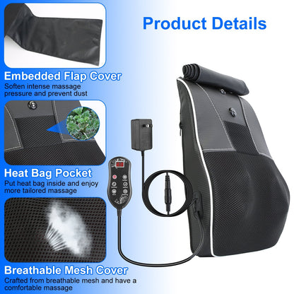 US Local 1Pc Back Massager With Heat 3D Kneading Massage Pillow Shiatsu Full Body Massager For Back Neck Waist Arm Abdomen Calf