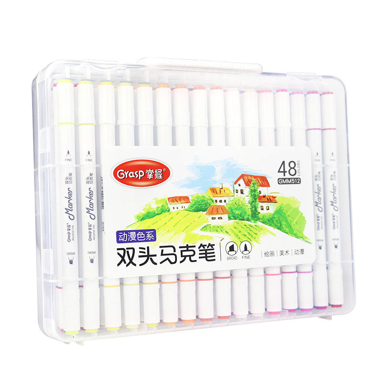 US Local Master Double-headed Marker Art Brush Painting Set Oily 48-color Animation Hand-painting