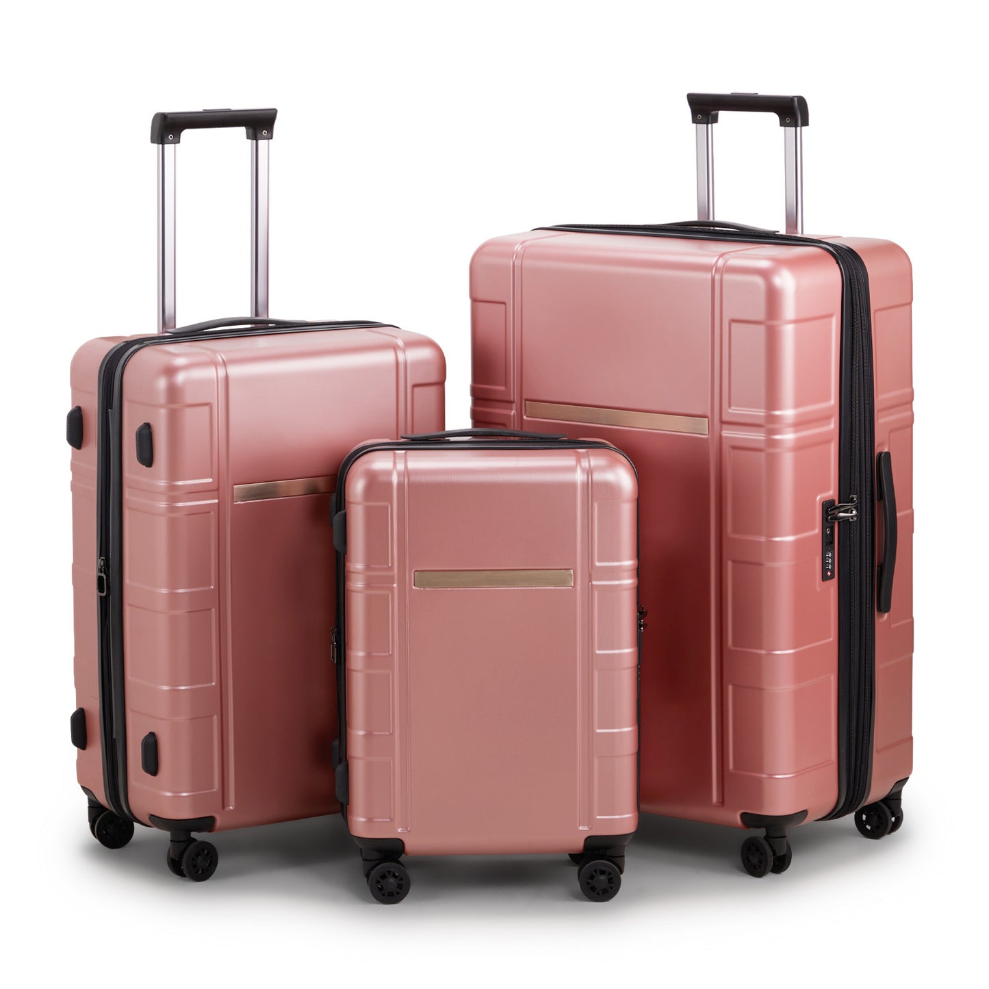 US Local Three In One Set Of Double Wheel Silent Wheels With Dry Wet Separation Compartment ABS PC Luggage