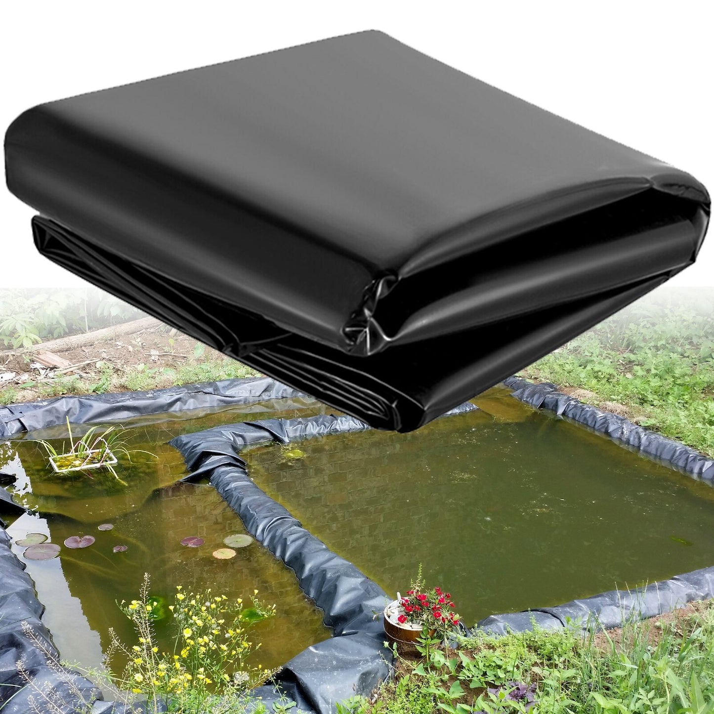 US Local VEVOR LLDPE Pond Liner 20x25 Ft, Pond Liner 20 Mil, Fish Pond Liners For Waterfall, Pond And Fish Ponds