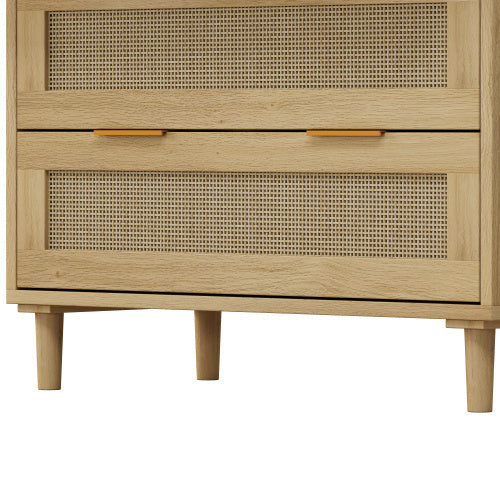 US Local 3 Drawers Rattan Storage Cabinet Rattan Drawer