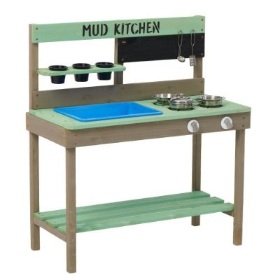 US Local Kids Play Kitchen, Wood Mud Kitchen With Water Play Set  Cooking Toys For Outdoor, Gift For 3 8