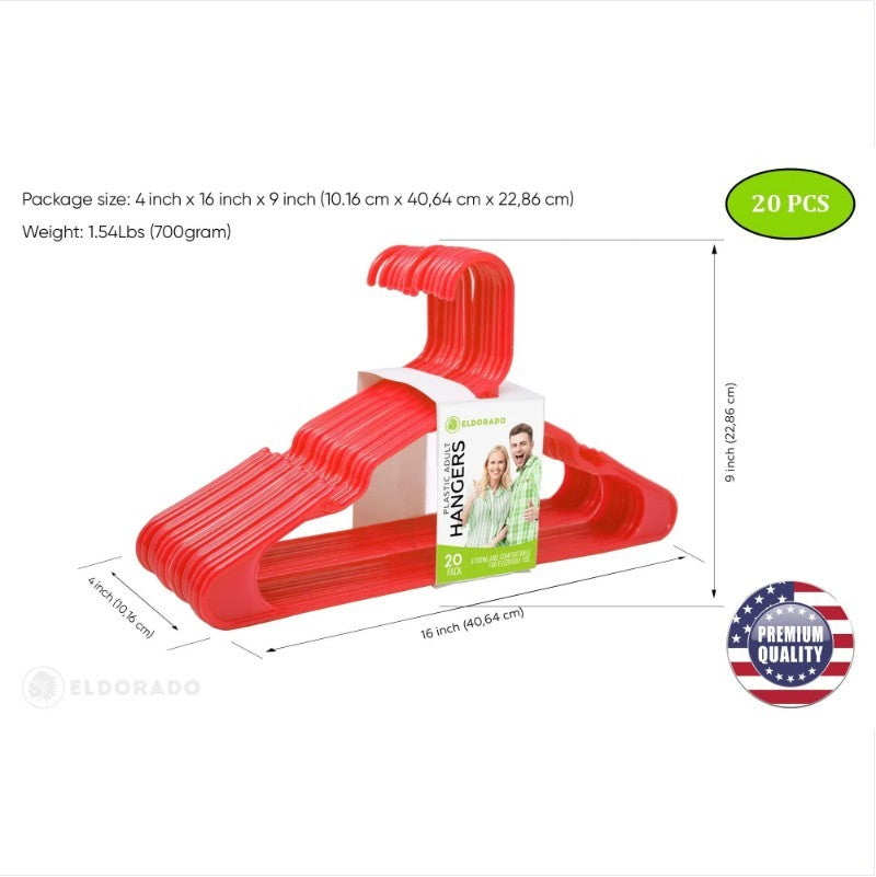 US Local Hangers For Size 20 Pack Clothing Plastic Ideal For Everyday