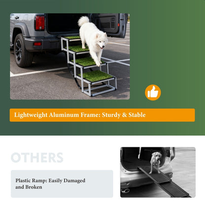 US Local Foldable Dog Ramp For Cars, SUVs, Trucks, Portable Pet Dog Stairs For Large Dogs With Non-Slip Surface Reinforced Design, Lightweight Yet Sturdy Supports Up To 250lbs