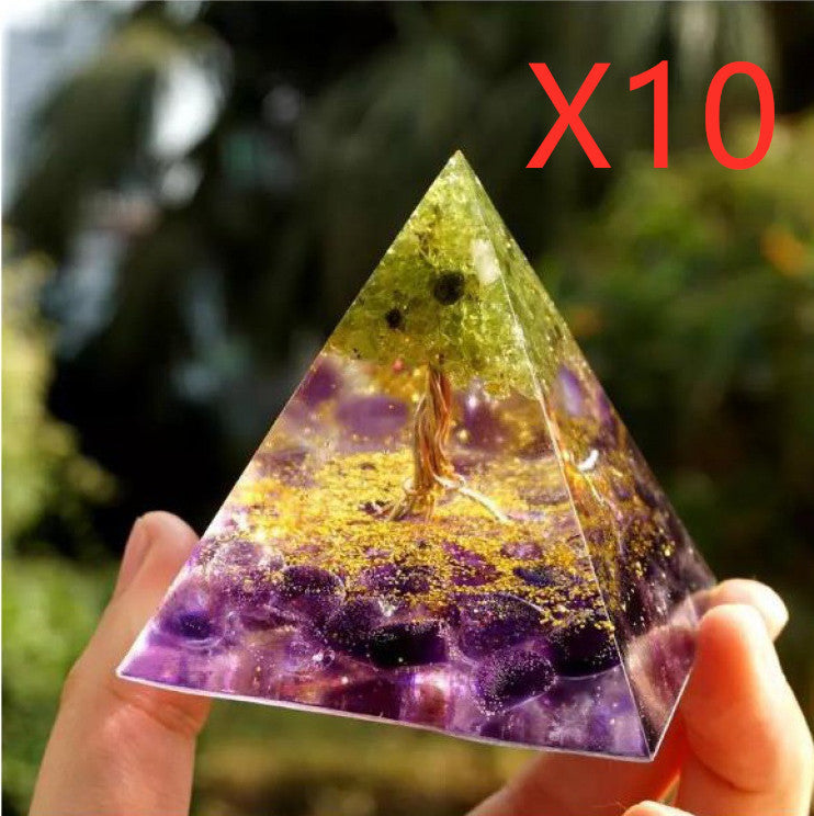 USA Local Pyramid Decoration Natural Crystal Gravel Energy Tower