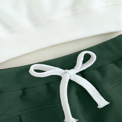 US Local Baby Boy's 2-Piece Sweatshirt Set Round Neck Letter Print Top & Drawstring Jogger Pants For Spring & Fall