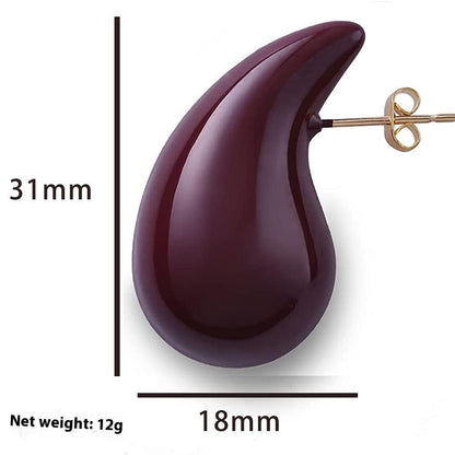 European And American Stainless Steel Hollow Affordable Luxury Style Water Drop Earrings Women