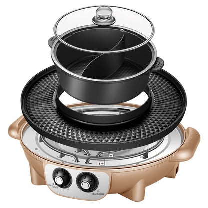 Korean-style Electric Barbecue All-in-one Pot Hot Pot Household Multi-functional Detachable Oven