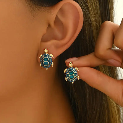 Turtle Stud Earrings Exquisite Cute Fashion Niche Design Party Ear Rings
