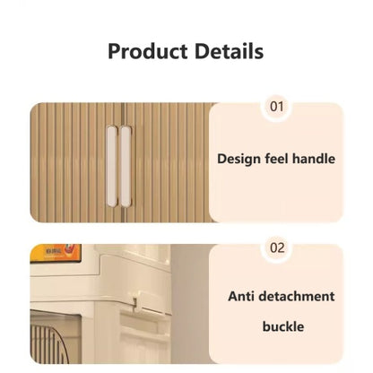 US Local Collapsible Storage Bins With Magnetic Door  Plastic Storage Cabinet With Wheels  Closet Organizers And Storage Containers