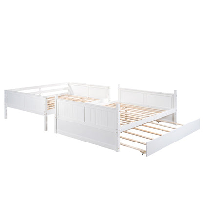 US Local Full Over Full Bunk Bed With Twin Size Trundle