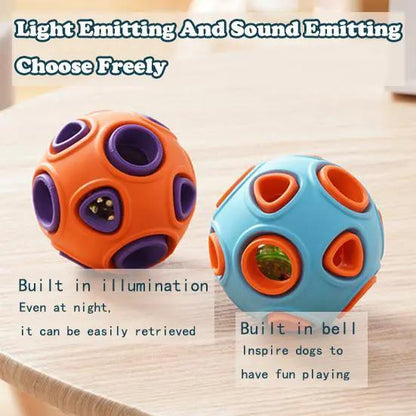 US Local Dog Rubber Ball With Bell Sound, 2-Pack, Interactive Pet Chew Toy For Puppies And Small Dogs