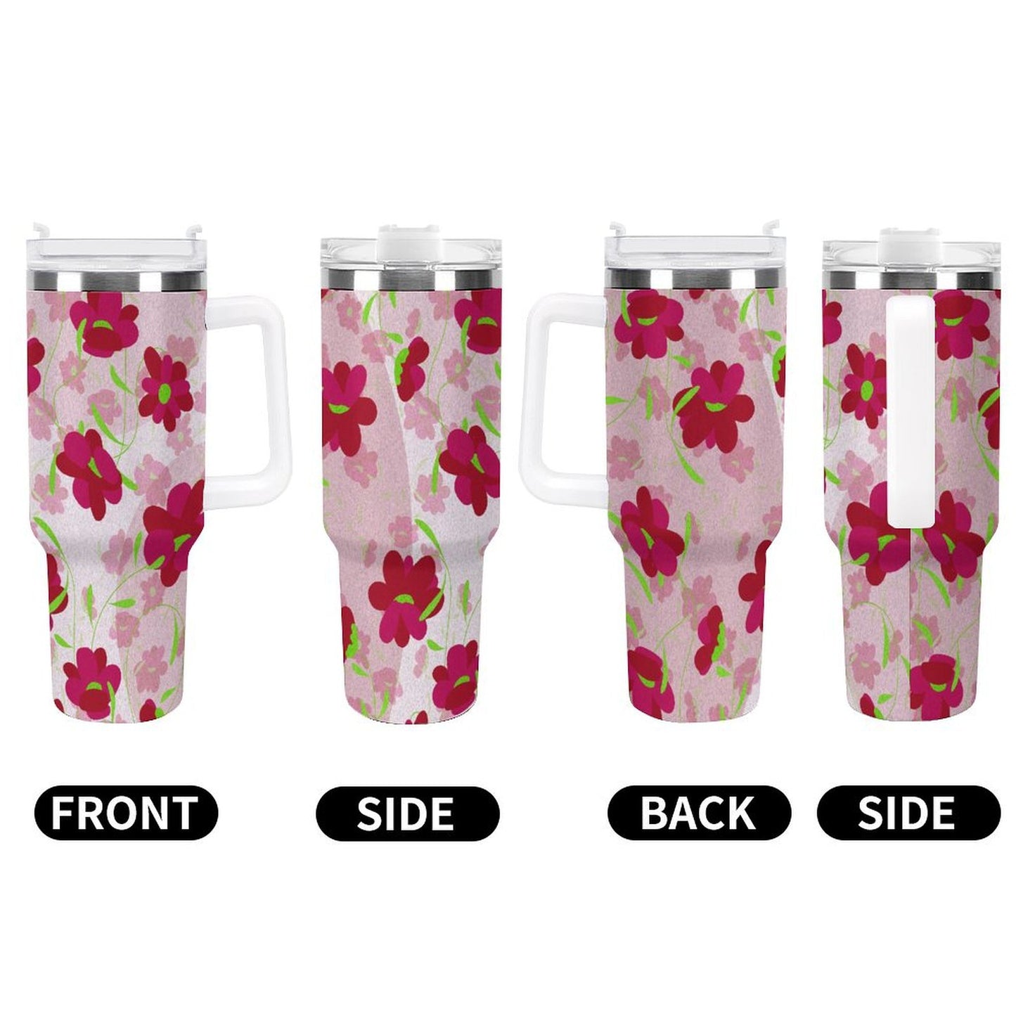 PHDT00029 POD US Local Tumbler 40 oz Large Capacity Car Cup Rose Saffron, Noble,  Flowers