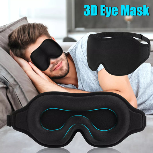 US Local 3D Travel Silk Eye Mask Sleeping Soft Padded Shade Cover Rest Relax Blindfold Men Women Night Sleeping Mask Cover Eye