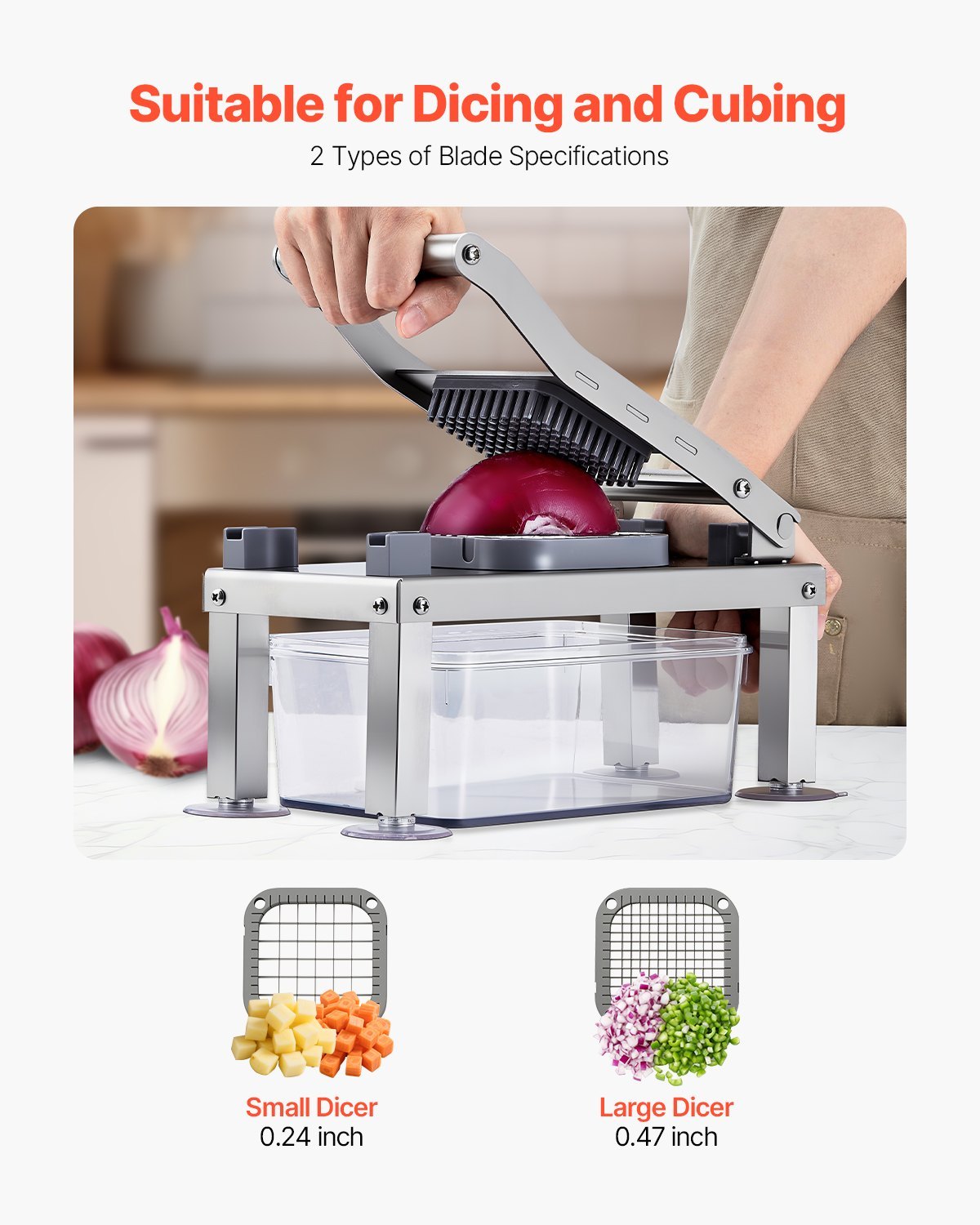 US Local Vegetable Chopper Mandoline Slicer All-in-1 Food Veggie Cutter 9 Blades