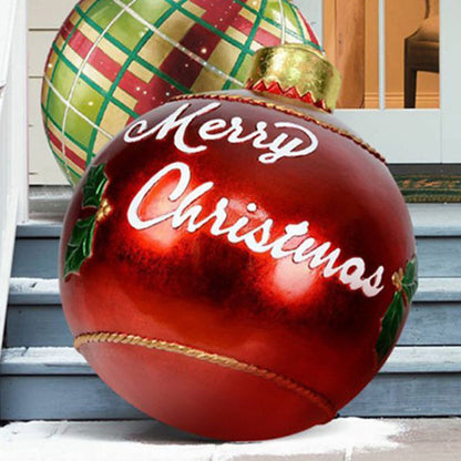 US Local Christmas Ornament Ball Outdoor Pvc 60CM Inflatable Decorated Ball PVC Giant Big Large Balls Xmas Tree Decorations Toy Ball
