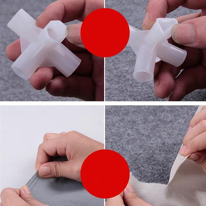 US Local 6-story Double Row 12 Grid Non-woven Fabric Shoe Cabinet Gray