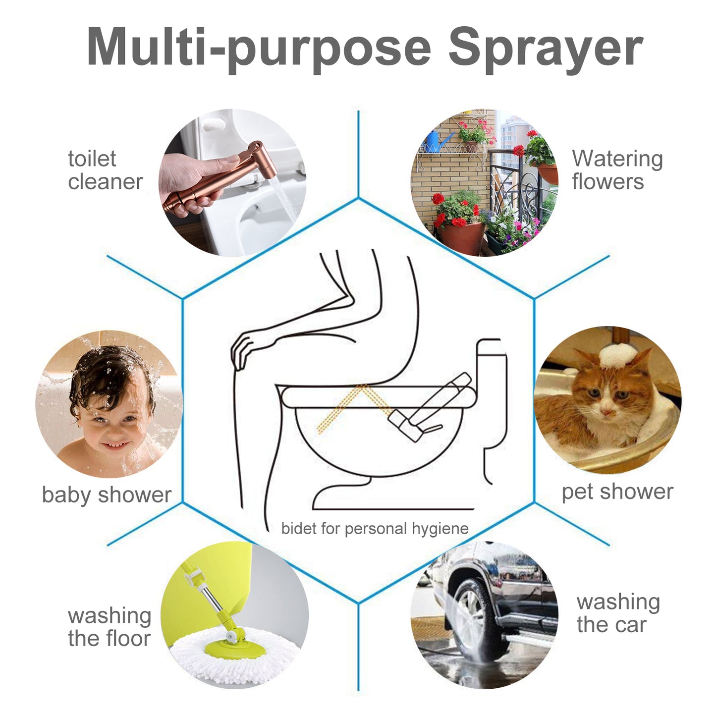 US Local Toilet Spray Gun, Handheld Pet Bathing Equipment