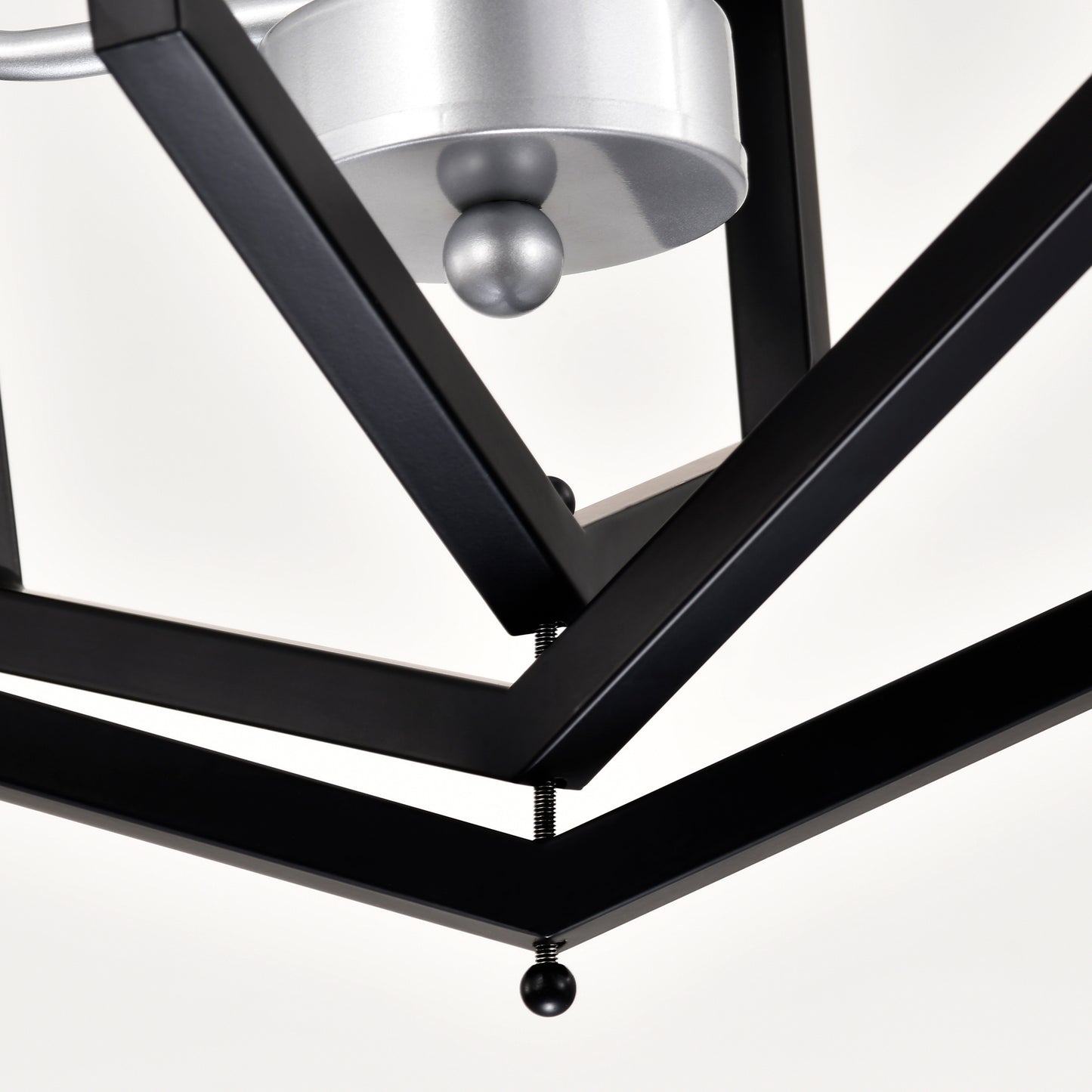 US Local 4-Light Farmhouse Kitchen Chandeliers, Matte Black And Sliver Vintage Rustic Cage Light Fixture Adjustable Height Chandeliers For Dining Room Hallway Foyer Entryway E12 Bulbs Not Included