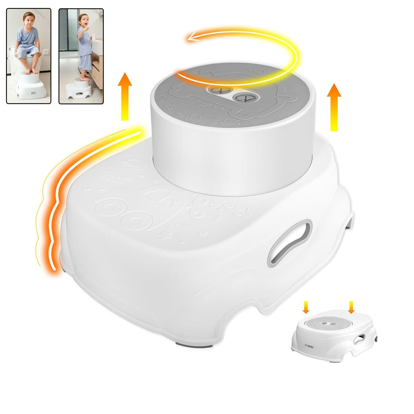 US Local Padded 2-Step Step Stool, 2-Step Footstool - Step Stool Non-slip, Portable, Space-saving Design For Bathroom, Kitchen, Bedroom, Classroom - Easy To Clean, Sturdy And Comfortable